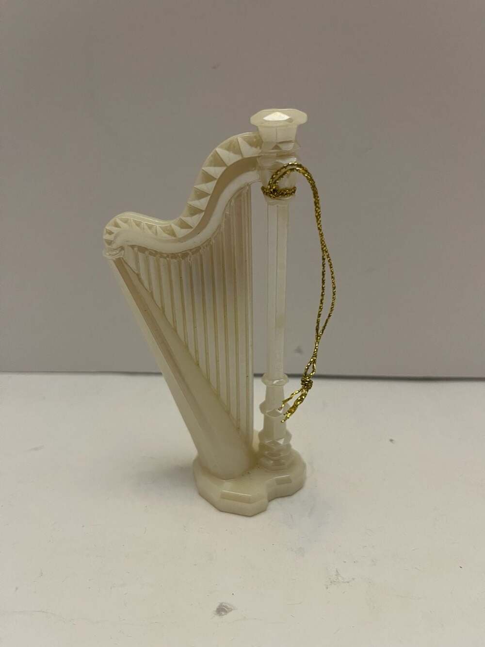 Vintage Pearlescent White Harp Christmas Tree Ornament